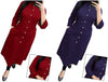 Rich Maroon & Blue Solid Women's Kurta