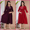 Elegant Maroon Printed Women's Kurta