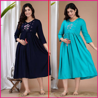 Ocean Blue Printed Women's Kurta