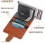 WALLETIN RFID Blocking Mens Slim Wallet with Aluminium case Anti-theft Credit Card Holder (Holds upto 8 cards), Automatic Pop-Up Credit Card Slider, Wallet Tan )