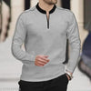 SOLID MANDARIN COLLAR FULL SLEEVE COTTON BLEND TSHIRT FOR MEN