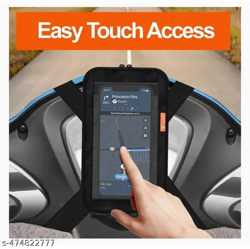 Mobile holder polyester pouch waterpro School bike 7 inch lamba 4 inch chauda black