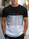 Men's Color Block Pattern Fashion Crew Neck Short Sleeve Quality T-shirt for all seasons
