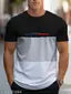 Men's Color Block Pattern Fashion Crew Neck Short Sleeve Quality T-shirt for all seasons