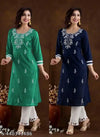 ThisKurta with three-quarter sleeves is a perfect blend of traditional design and contemporary fashion. Made from soft COTTON fabric, it features intricate embroidery that adds a touch of sophistication to your look. (PACK OF 2 , COMBO OF 2)