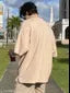 MENS STYLISH BEIGE COTTON BLEND OVERSIZED LOOSE FIT TSHIRT FASHIONABLE