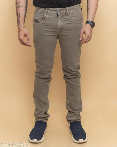 RIGBONE Men's Solid Beige Jeans