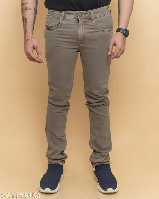 RIGBONE Men's Solid Beige Jeans