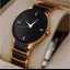 New Stylist Luxury Look Golden black Round Dial professional Analog Watch - For Metal Chain Stainless Steel Strap Premium Quality Quartz wrist Watch For Boys men