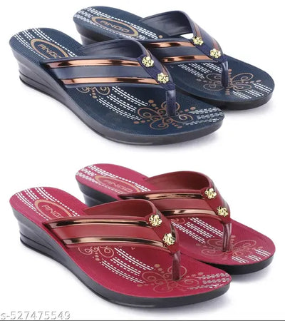 Multicolor Combo of Women's Flipflop - Pack of 2