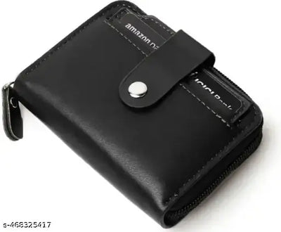 High Quality RFID Protected Slim Leatherette Wallet | 10 Slots Card Holder For Men & Women (SET OF 1, BLACK)