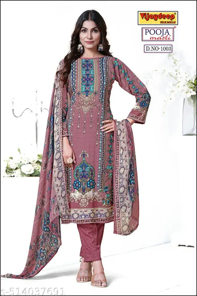 Women's Printed Crepe Suits & Dress Materials with Dupatta