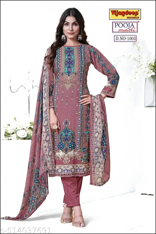 Women's Printed Crepe Suits & Dress Materials with Dupatta