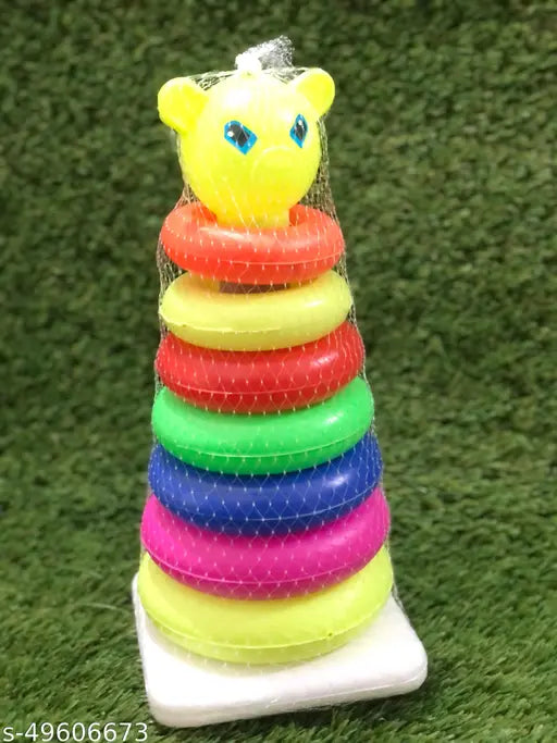 JVTS 7 ring toys teddy rings New Born Rock-a-stack Toddler Stack-7 color Ring Sets (Multicolor)