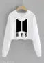 BTS Tshirt K-pop Band Printed Regular Round Neck Cotton White T-Shirt for Women's /girl
