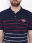 Austin Wood Men's Half Sleeves Polo Neck Striper T-shirt