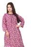 MM Fabric Novaa Three Quarter Sleeves Women's Pure Cotton Regular Nighty Rajasthani Nighty Rajasthani Gown Jaipuri Nighty Jaipuri Gown Maxi Gown